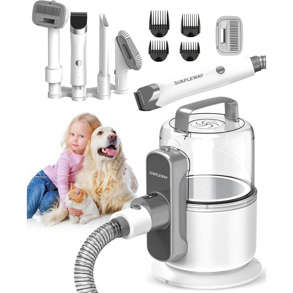 Dog Vacuum Grooming Kit for Shedding: Professional Hair Clippers Off-White NEW
